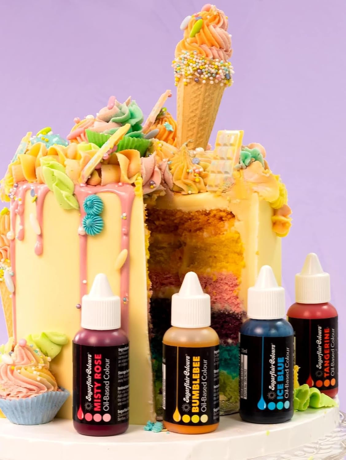Sugarflair Pastel Mixer oliebaseret madfarve, hvid - Madfarve til chokolade, smørcreme, sukkerpasta og alle fedtopløselige fødevareingredienser - 30 ml
