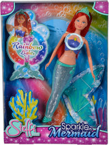 Simba 105733656 - Steffi Love Sparkling Havfruedukke (39 cm) - Glødende havfruefarveskiftende lysende regnbuevandtæt legetøj til børn fra 3 år og opefter