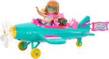 Chelsea Barbie Doll Airplane and Playset - Pilotdukke, flyvemaskine, hvalpe- og historietilbehør, spindehjul og blomsterpropeller, 3+, HTK38