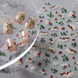 JMEOWIO 3D Nagelsticker Blume Nerdbeerenail Art Sticker Selbstklebend Nagelaufkleber 5D Stereoskopisk Dekoration Nageldesign Tilbehør 1 Blatt