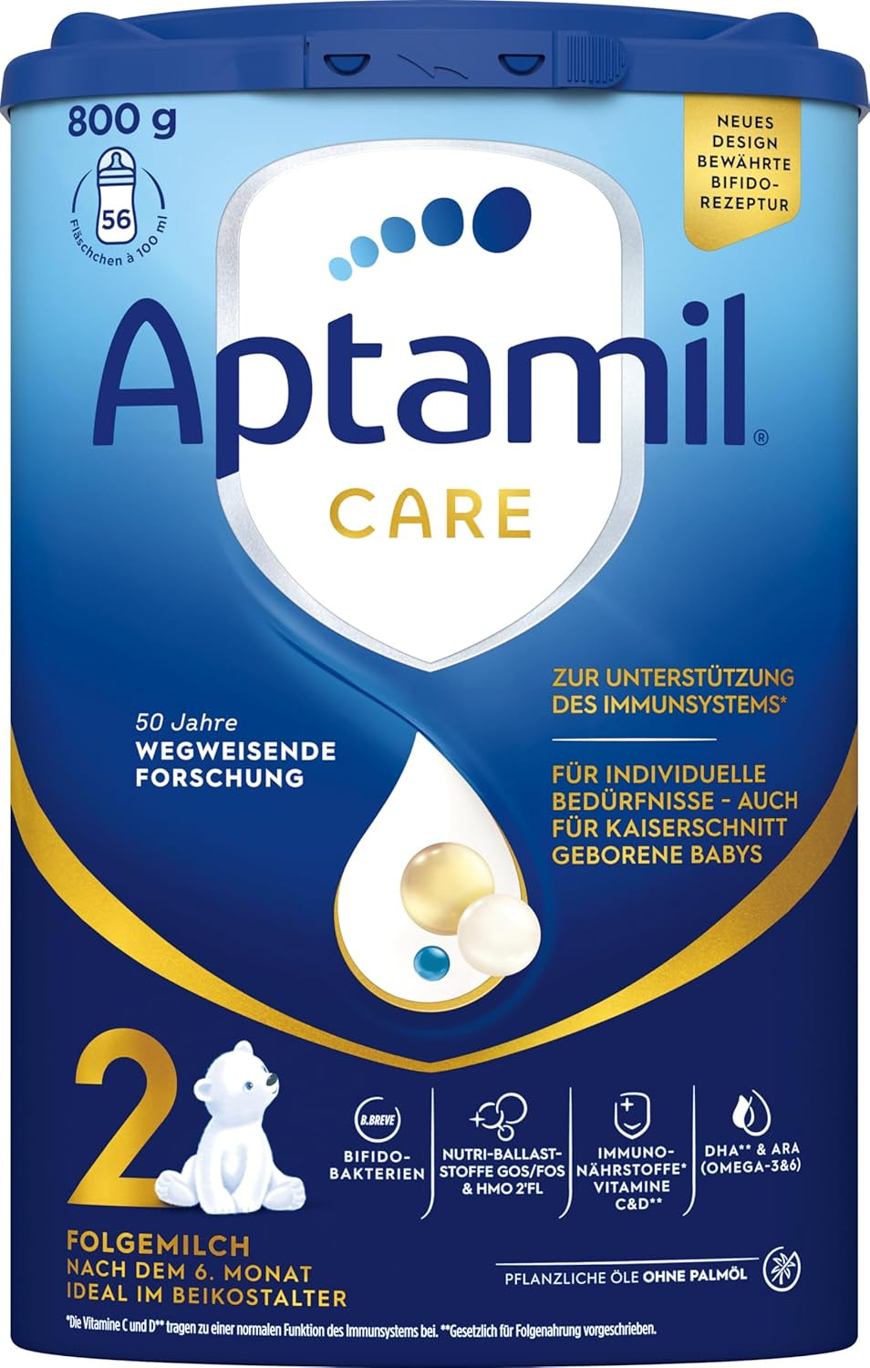 Aptamil Care 2 – Også velegnet til babyer født ved kejsersnit – 1 x 800 g