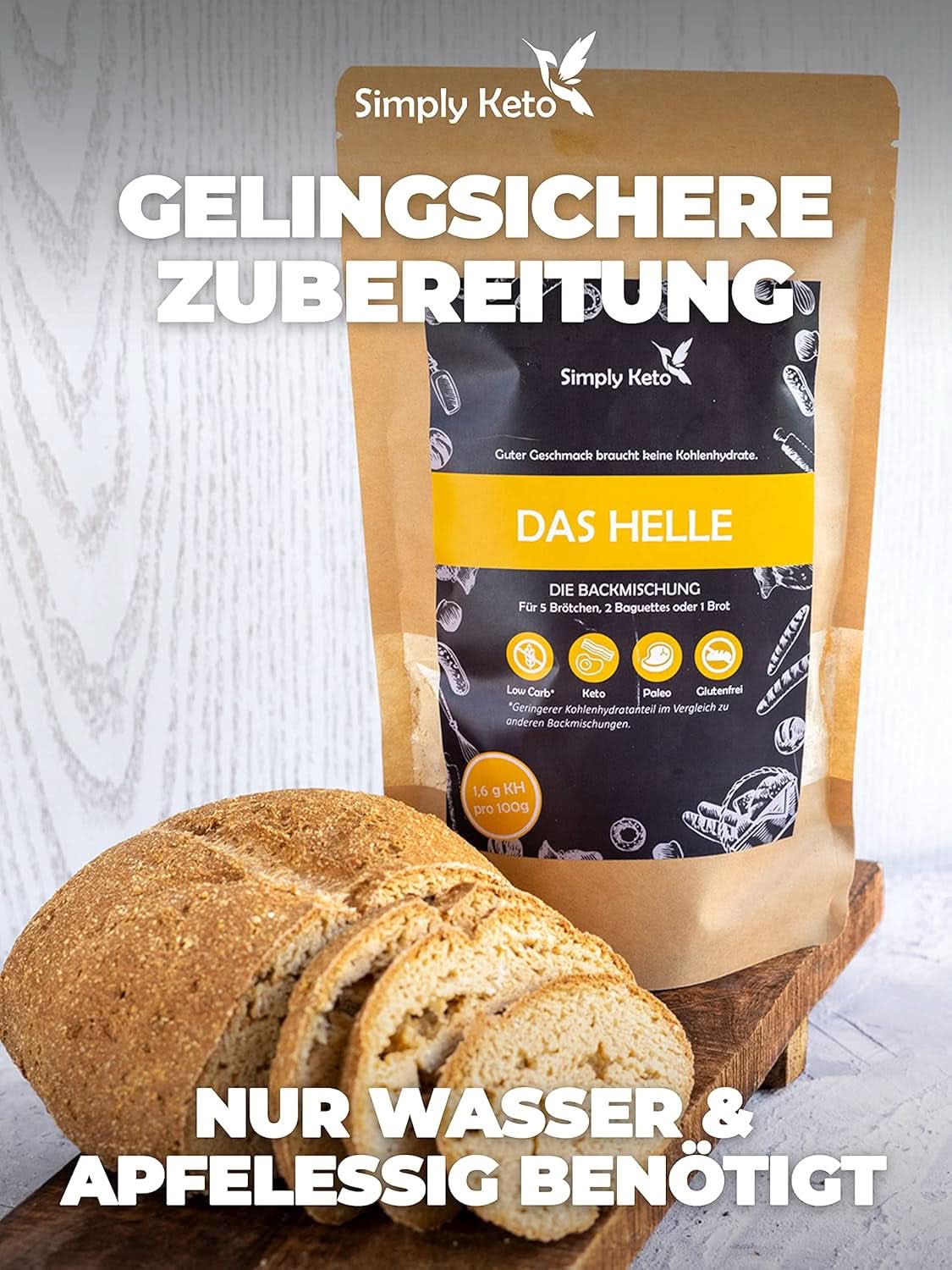 Simply Keto The Light Lower Carb* Brød, Bland til glutenfrit brød, 260 gram Kitchen Naty Shop