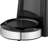WMF Bueno espressomaskine med glaskaraffel, filterkaffe, 10 kopper, tænd/sluk-knap, anti-drypsystem, oscillerende filter, automatisk stop, varmeplade, 1000W