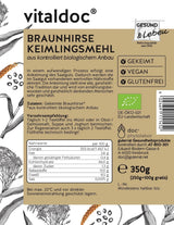 vitaldoc© | Økologisk brun hirse, friskspiret 250g + 100g | Rå mad | Glutenfri | Vegansk | Økologisk | Rig på naturligt silicium | Kvalitet