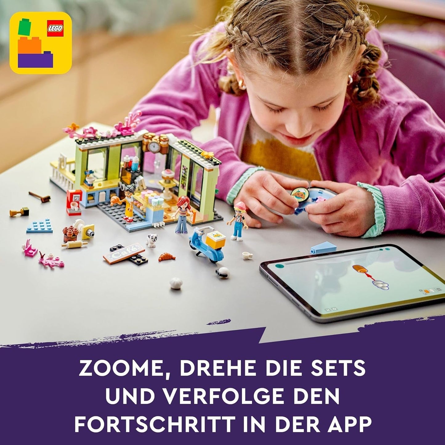 LEGO Friends Heartlake City Café, legetøj til børn, legetøjsbageri, gaveidé til piger og drenge 6+, sæt med 3 legefigurer og hundefigur 42618 Byggesæt Besuche den LEGO-Store
