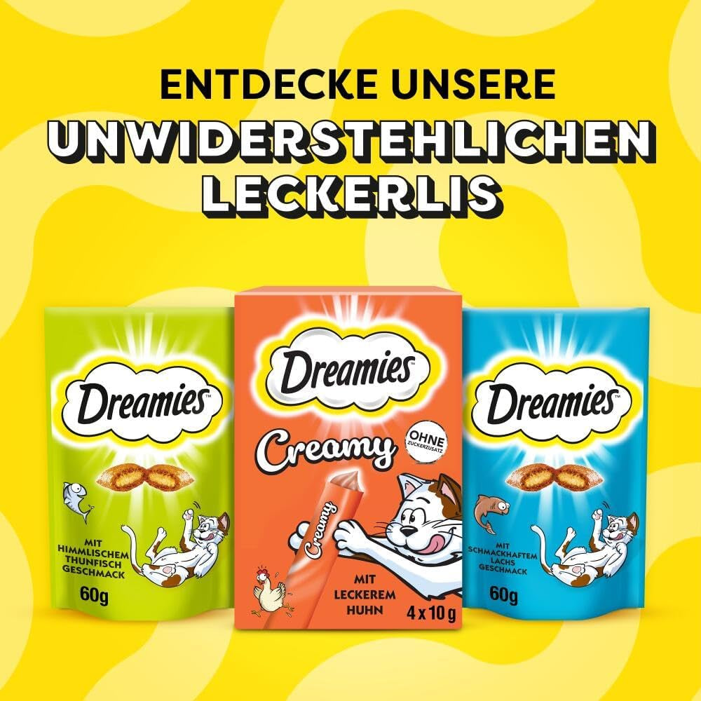 DREAMIES SHAKE UPS Multivitamin Seafood Festival Kattegodbidder i portionsposer - 55 g (6 poser)