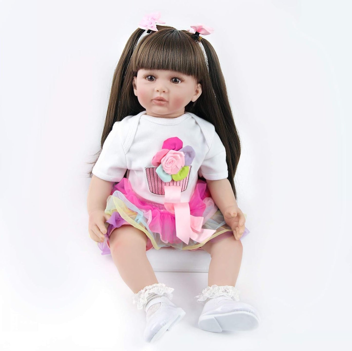 ZIYIUI 24 tommer Reborn babydukker, naturtro bløde kropsdukker, 60 cm håndlavede reborn babydukker, julegaver