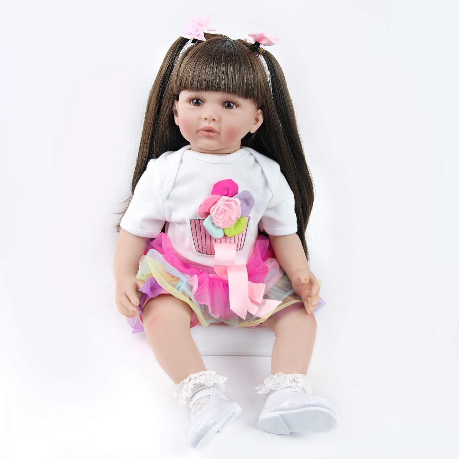 ZIYIUI 24 tommer Reborn babydukker, naturtro bløde kropsdukker, 60 cm håndlavede reborn babydukker, julegaver