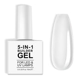 Builder 5 i 1 Builder Gel 15ml, Nail Builder Gel, Nail Builder Gel, UV/LED Nail Extension Neglelak, Extensions, Nail Art, Stickers, Gel Nail Builder Gel (hvid)