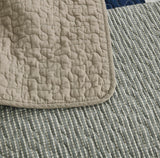 Chezmoi Collection Addy Patchwork Quilt Sæt Forvasket bomuld Letvægts Vendbar All Seasons Oversized 3 dele Navy White Grå Taupe Plaid Quilts & Quilts Naty Shop
