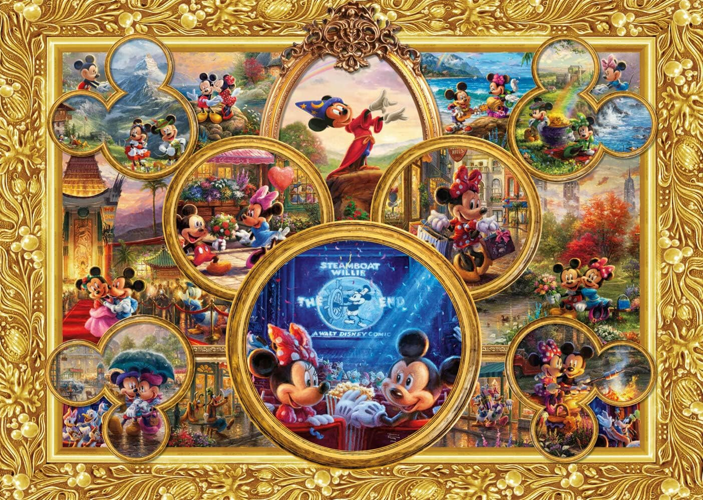 Schmidt Spiele 57371 Thomas Kinkade, Disney, Mickey & Minnie, Dream Collage 2, puslespil 2000 brikker Puslespil Naty Shop