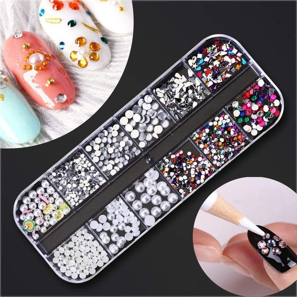 Kalolary tørrede blomster til negle Sommerfugle pailletter Neglelak folie Neglestickers Pincet Neglesten Negle Rhinestones Blyant til 3D Negle Design DIY dekorationer