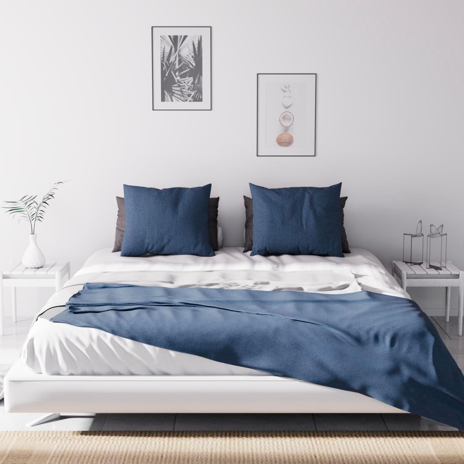 Soleil D'Ocre Adele, Zigzag Cover, Smidt fra sofaen, Polycoton, Blå, 220 X 240 Cm Dyner og dyner Naty Shop