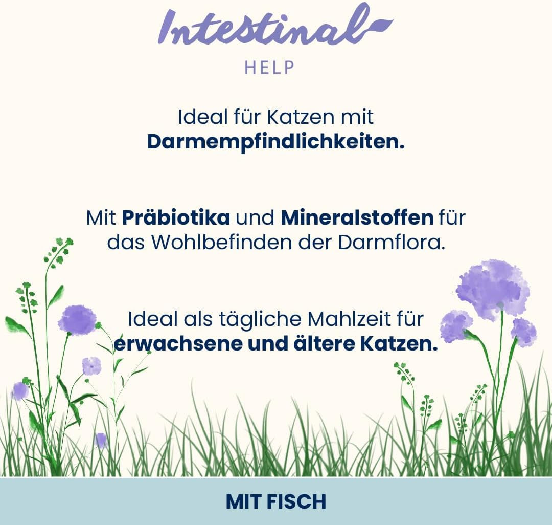 Almo Nature Functional - Tarmhjælp - Vådfoder til voksne og modne katte med følsomme tarme - med fisk - understøtter mikrobiomet - 70 g (pakke med 30)