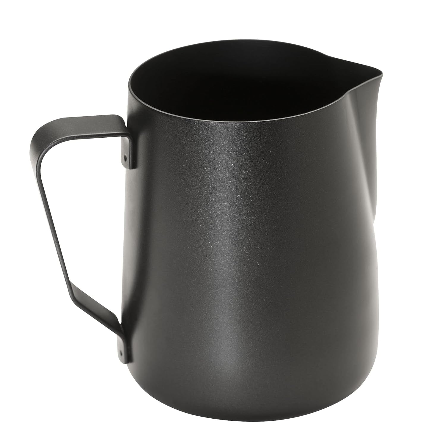 APS 10334 Mælkekande - Højkvalitets mælkekande med non-stick belægning, lavet af rustfrit stål - Perfekt til opskumning af mælk. Universalkrus, sort, 350 ml.