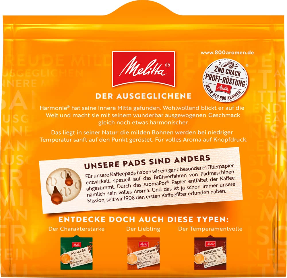 Melitta BellaCrema Intenso gemahlener Röstkaffee i Kaffee-Pads 10 x 16 Pads & Harmonie mild gemahlener Röstkaffee i Kaffee-Pads 10 x 16 Pads