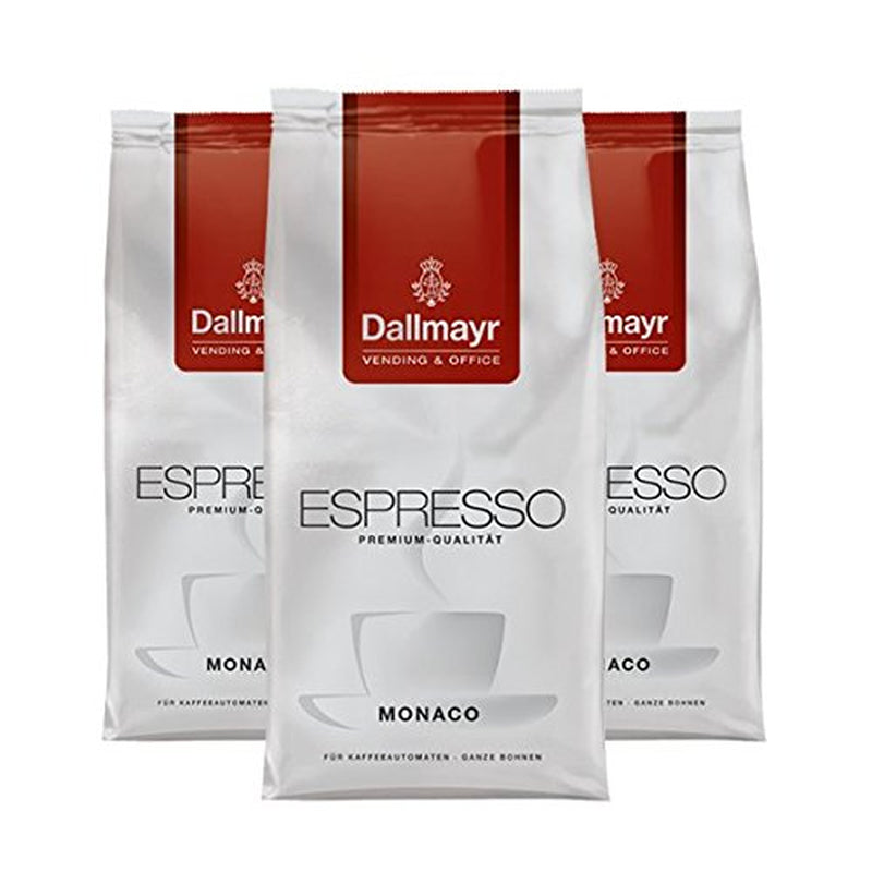 Espresso Monaco til maskiner og skrivebord, hel bønne, 1000 g, pakke med 3