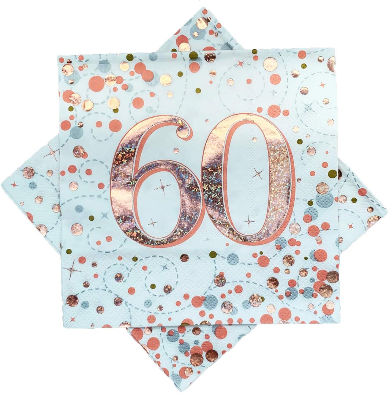 Sparkling Fizz 60 Th Rose Gold Servietter 33 Cm X 33 Cm 3-lags 16 stk.
