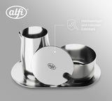 MÆLK OG SUKKER SÆT alfi højkvalitets poleret rustfrit stål mælke- og sukkersæt, elegant design, tåler opvaskemaskine, holdbart