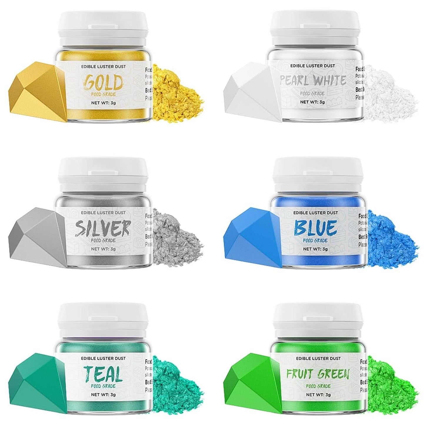 Spiselig glitter, 3 gram Naty Shop Cool farver