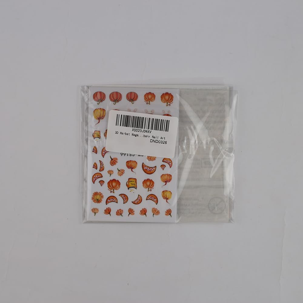 3D Autumn Nail Stickers Græskarblade Negle Stickers Geometrisk linje Blomster Negle Stickers Thanksgiving Day Design Negle Stickers Efterår Pumpkin Nail Stickers Negletilbehør Negle Art