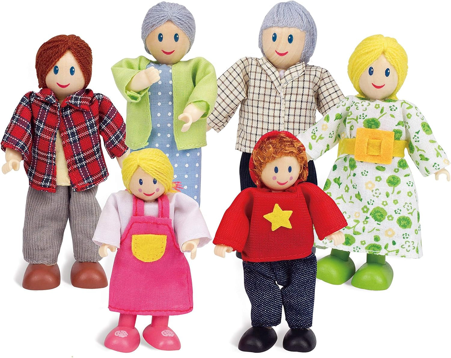 Hape E3401 Four Seasons House, møbleret og E3500 - Dukkefamilie, lys hud