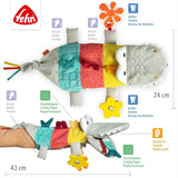 Fehn Baby Hånddukke Krokodille - Plys legetøj med rangle, raslende papir, bider og knirker - Baby hånddukke - Popping legetøj til babyer og småbørn 6+ måneder Babylegetøj Naty Shop
