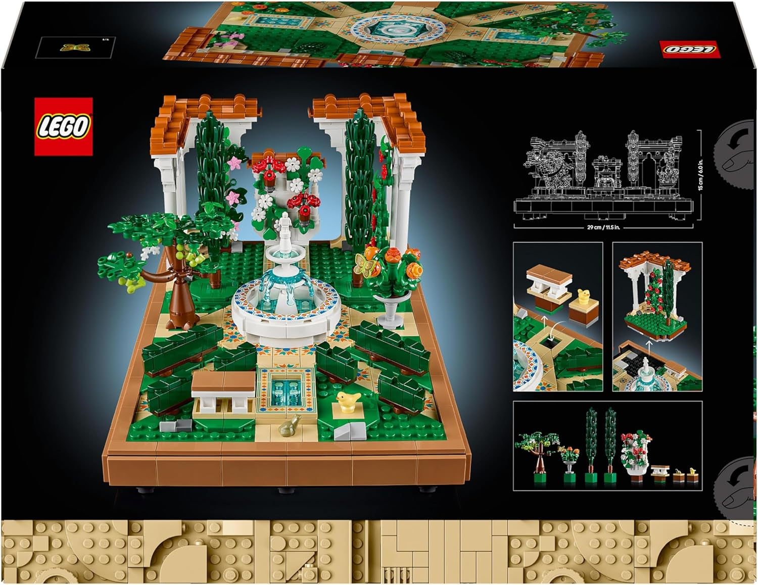 LEGO Icons Fountain Garden - Miniature byggesæt til voksne med blade, cypresser, træer, vinstokke, blomster - Kreativ fødselsdagsgave idé, housewarming gave til kvinder, mænd - 10359 Byggesæt Beuche den LEGO-Store