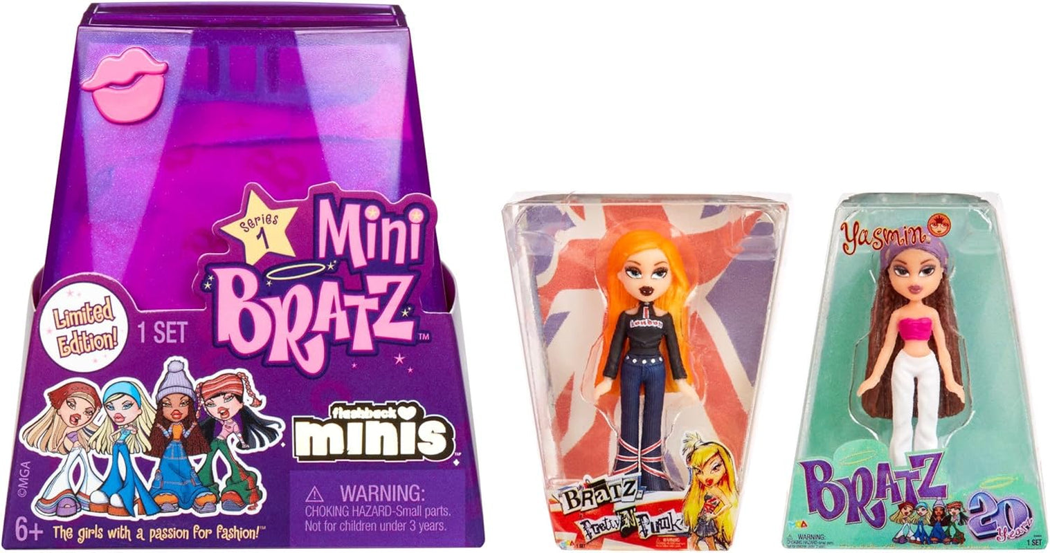 Bratz Miniverse MGA's Y2K Nostalgia Flashback Minis Limited Edition-dukker - OVERRASKELSESPAKKE - 2 Bratz Mini-dukker og udstillingshylster - Fantastisk gave til børn og samlere 6+