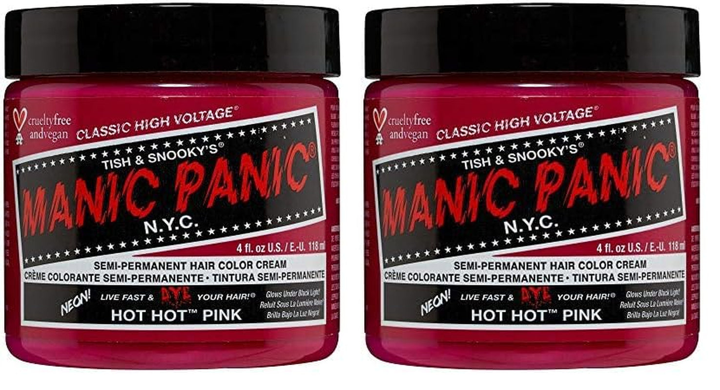 Manic Panic Hot Hot Pink Classic Cream Vegan Cruelty Free Semi Permanent Hårfarve 118ml Naty Shop Hårfarve Hot Hot Pink 118 Ml (2 Pack)