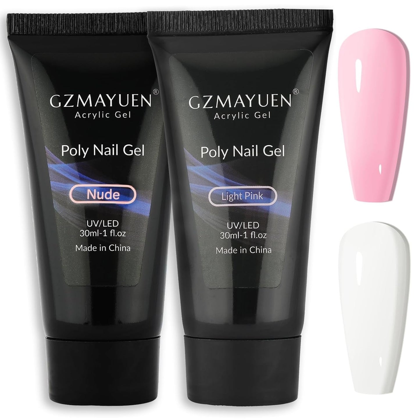 GZMAYUEN Poly Nail Gliding Solution 30ml * 2 Nail Extension Gel Flydende Poly Extension Gel - Nem DIY Gliding Solution med børste