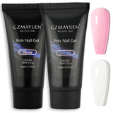 GZMAYUEN Poly Nail Gliding Solution 30ml * 2 Nail Extension Gel Flydende Poly Extension Gel - Nem DIY Gliding Solution med børste