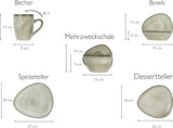 CreaTable, 23769, CLOUDY Series, Sand, 10-delt servisesæt, Porcelænskombinationsservice, Tåler opvaskemaskine og mikroovn, Kvalitetsfremstilling