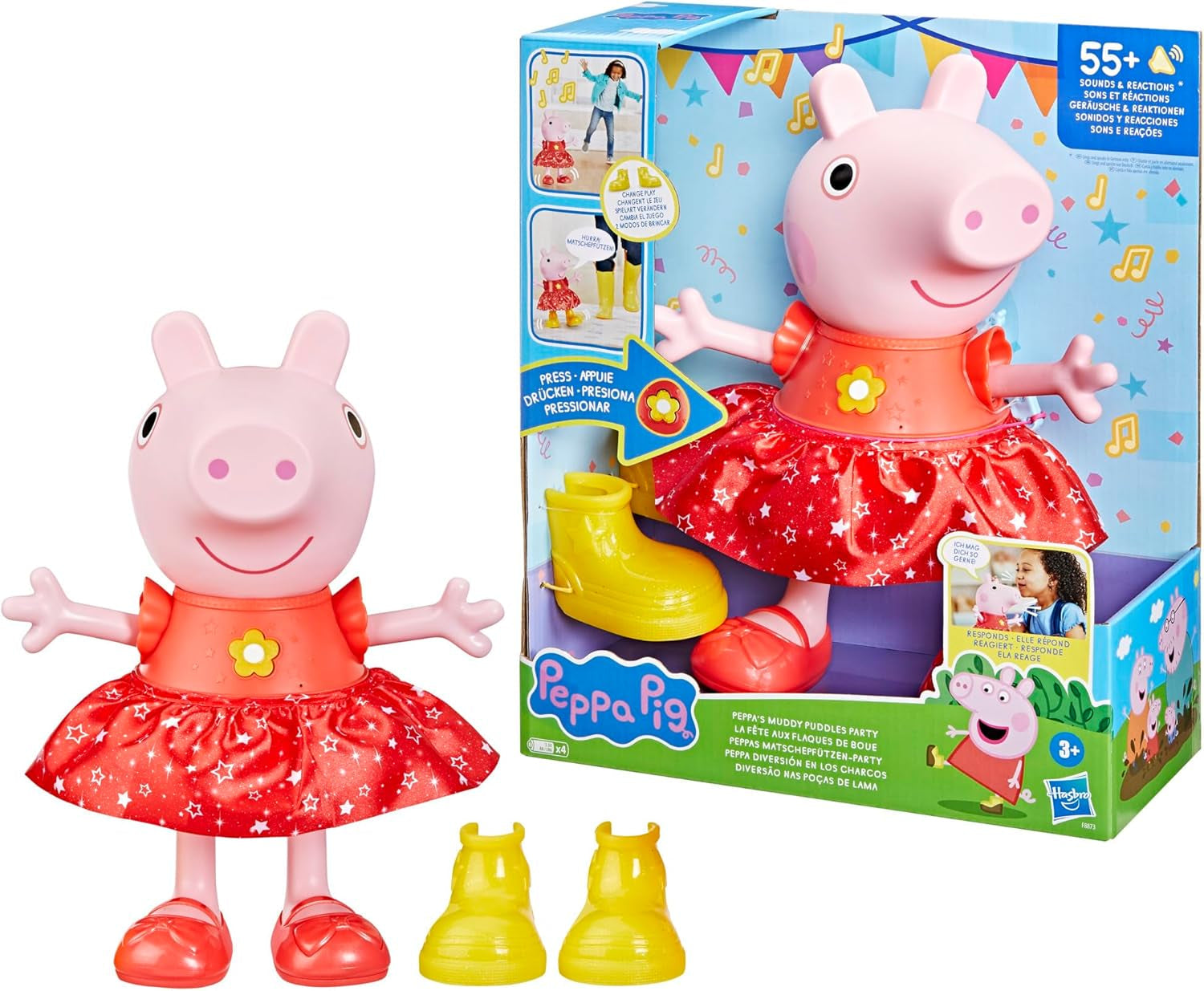 Peppa Pig Peppas mudderpyt festdukke - tysk version, lyserøde eller lyserøde Naty Shop-dukker