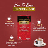 Twinings English Breakfast Black Tea 50g, 25 teposer, fyldig, rund og stærk sort te fra de bedste teplantager i Sri Lanka og Indien. Sort te Pakke med 1 (1 x 50 g)