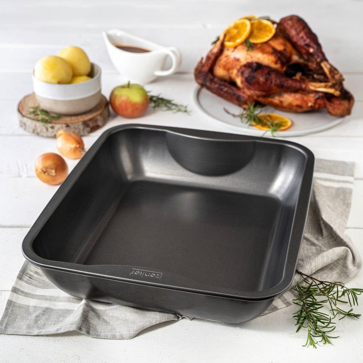 Zenker Xxl-Brat- Und Auslaufform (40 X 8 X 34 Cm) SPECIAL MADLAGNING, Rechteckige Ofenform Mit Antihaftbeschichtung, Backblech Für Krosse Braten & Saftige Aufläufe (Farbe: Schwarz), Menge: 1 Stück Forme og bakker til bagning Naty Shop