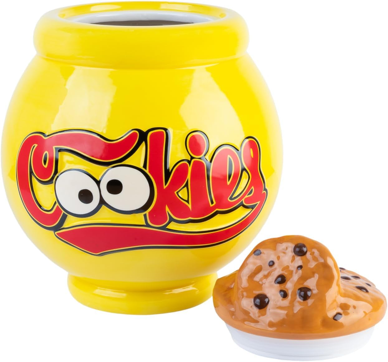 Grupo Erik Keramisk kagekrukke Sesame Street Cookie Monster - Småkagedåse med låg Stor 21,0 x 27,0 x 22,0 cm Opbevaringskrukke med låg Officiel Sesame Street Merchandise Mad Opbevaringsbokse Naty Shop
