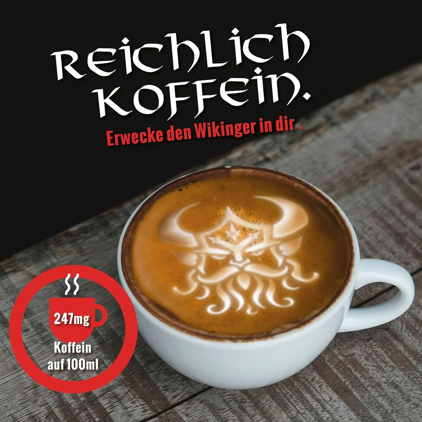 Blank stege - GUNNAR - 1 kg - Hele Kaffee-Bohnen Extra Strong - Kräftige Robusta-Röstung - 494mg Kaffein i Tasse - Würzig & Kraftvoll mit Noten af ​​dunkler Schokolade - Säurearm