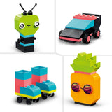 LEGO 11027 Classic Neon Creative Byggesæt, Brick Box Set, Byggelegetøj med modeller: bil, ananas, alien, rulleskøjter, figurer og mere, til børn fra 5 år og opefter Byggesæt Besuche den LEGO-Store