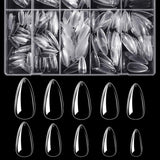 Btartbox Extra Short Mandel Neglespidser - Full Cover Gel X Soft XS Gel Neglespidser - Forformede Semi-Mat Til Brede Negle Salon 320 Stk