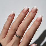 Selvklæbende kunstige neglesæt - franske falske negle - 24 stykker Kort firkantet design Hvid Pink Gradient Kunstige Negle Ballerina Manicure (Kort Pink Gradient)