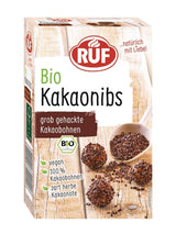 RUF kakaopulver af økologisk kvalitet, 125 gram Kakao og varm chokolade Naty Shop Kakaonibs 150 gram