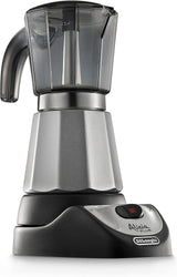 De'Longhi Alicia Plus EMKM6.B Moka Pot (360° drejelig, 550 W) Sølv-sort