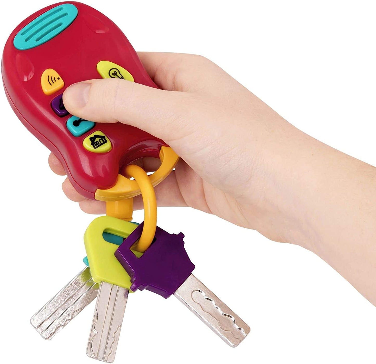 Battat legetøjsnøgle babylegetøj - Farverig bilnøglering med lys og lyde til børn fra 10 måneder og opefter Bebe Toys Naty Shop