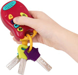 Battat legetøjsnøgle babylegetøj - Farverig bilnøglering med lys og lyde til børn fra 10 måneder og opefter Bebe Toys Naty Shop