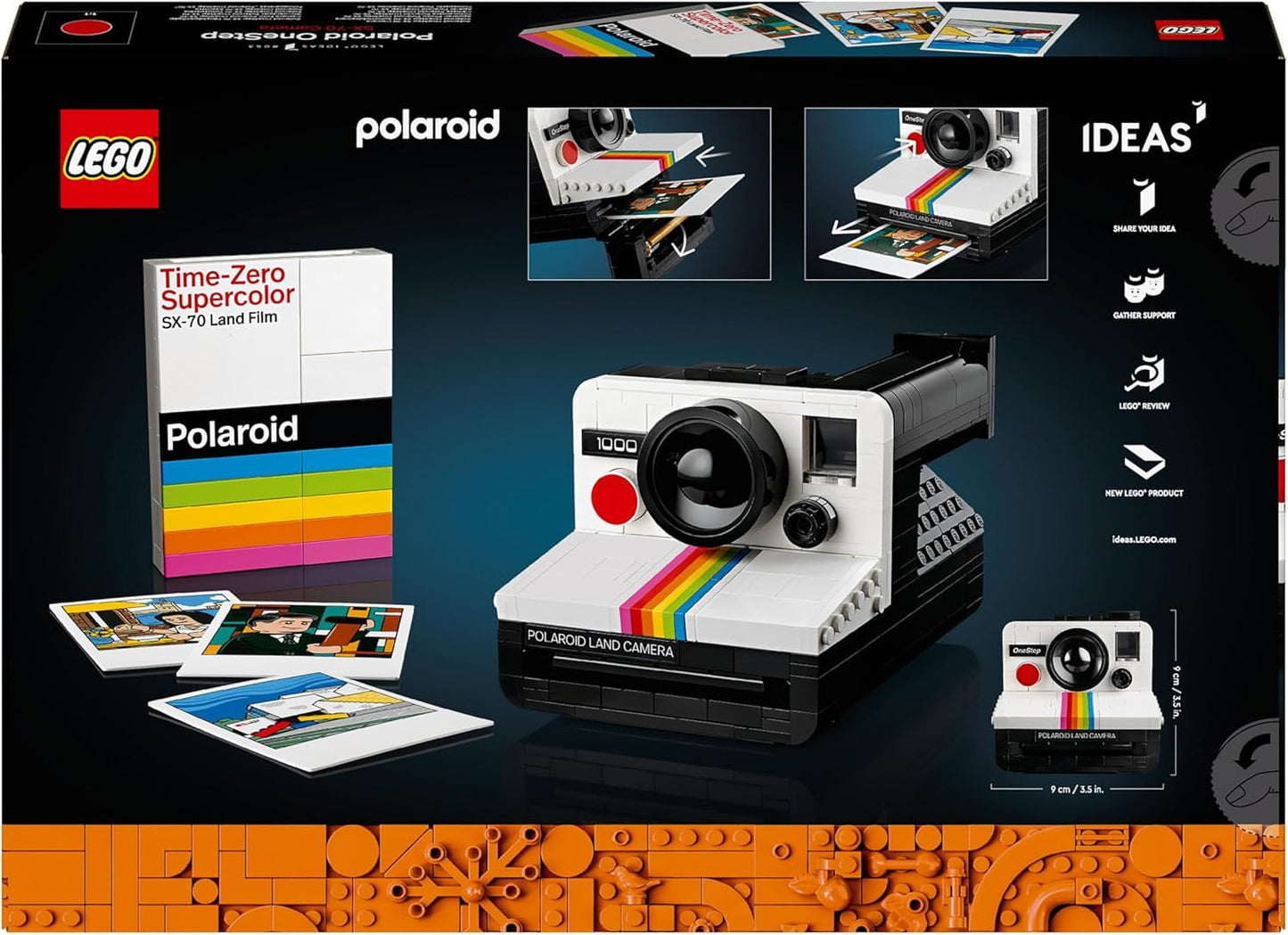 LEGO Ideas Polaroid Onestep SX-70 kamerasæt til voksne, samleobjekt med autentiske detaljer, kreativ aktivitet, fotografigaver til kvinder, mænd, ham, hende og teenagere 21345 Byggesæt Besuche den LEGO-Store