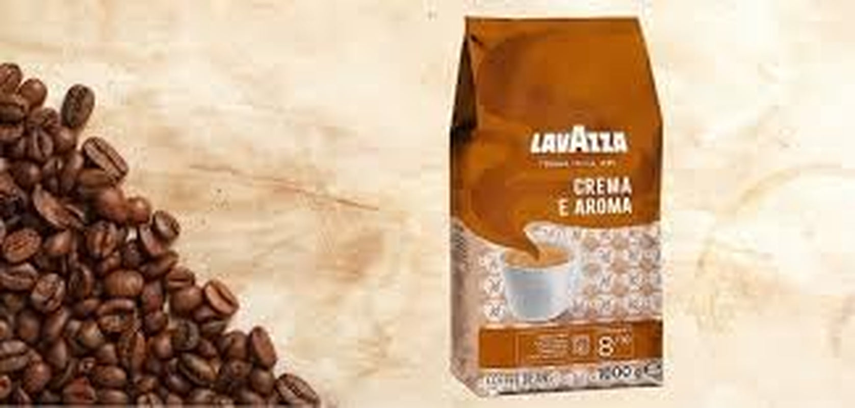 LAV-AZZA Helbønnekaffe Cream E Aroma 10x1000g (10kg) Førsteklasses italiensk kaffe, cremet og aromatisk