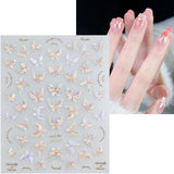JMEOWIO 3D Nagelsticker Schmetterling Nail Art Sticker Selbstklebend Nagelaufkleber 5D Stereoskopisk Dekoration Nageldesign Tilbehør 1 Blatt
