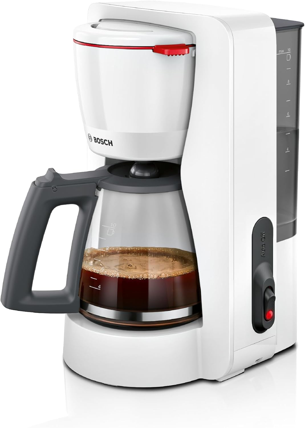 Bosch MyMoment TKA2M113 Filter Espressomaskine, 1,25 L glaskaraffel, 10-15 kopper, 40 Minutters Hold Varm-funktion, Anti-drypsystem, Roterende Filterholder, Aftagelig Vandtank, 1200 Watt, Mat Sort