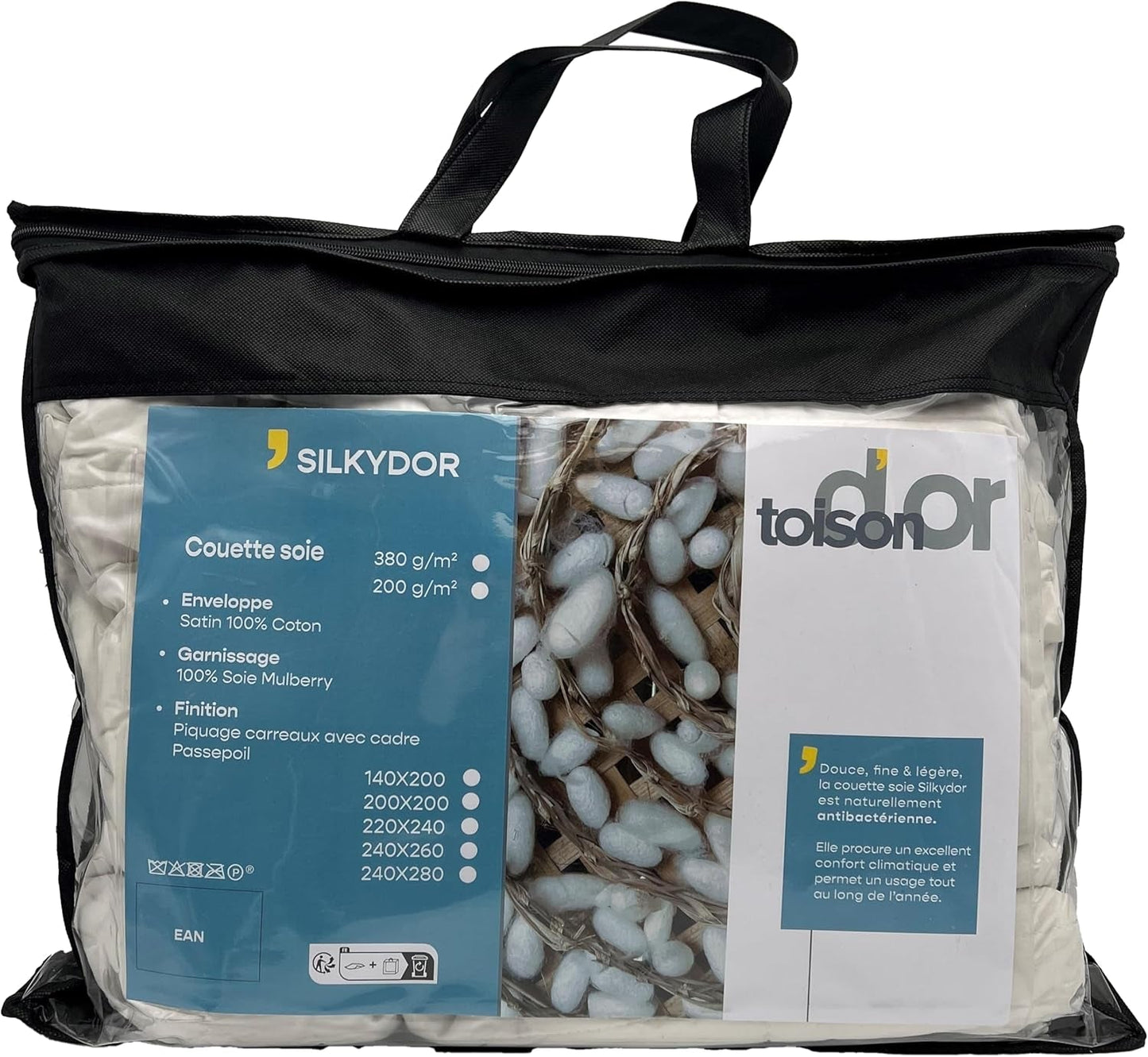 Toison D'Or Silkydor naturdyne, 380 satinbomuld, 240 X 280 cm, hvid Dyner og dyner Naty Shop